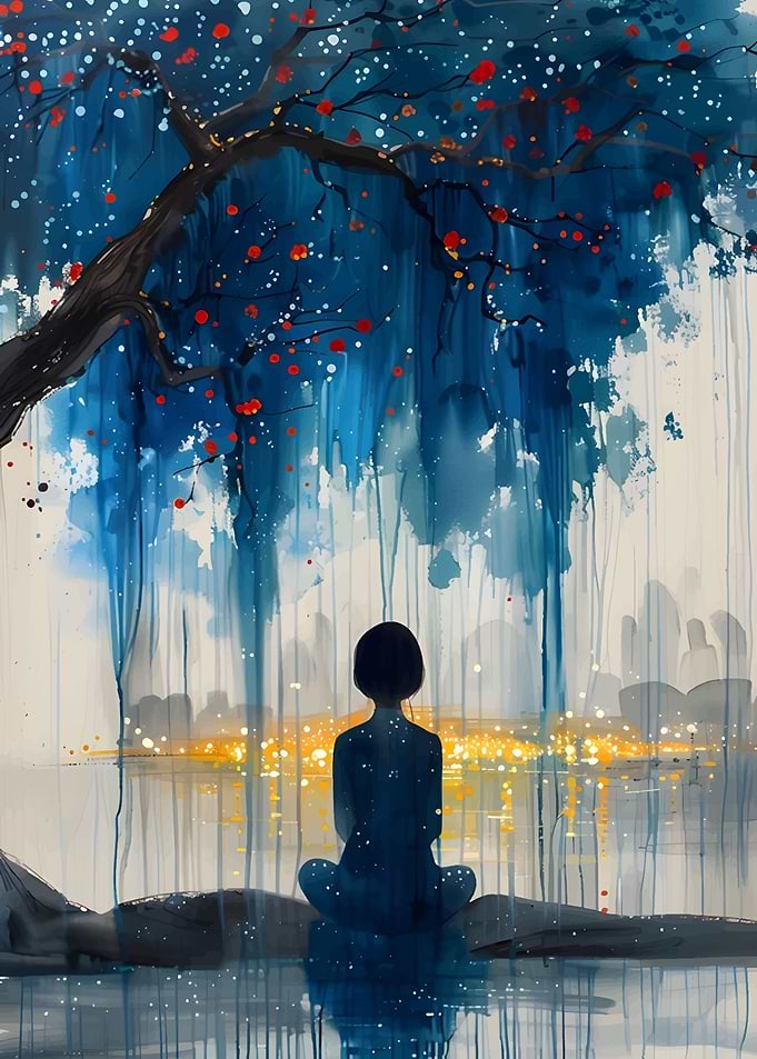 Silhouette Under Tree