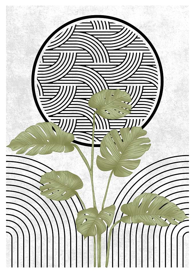 Tropical Leaves Abstract Art