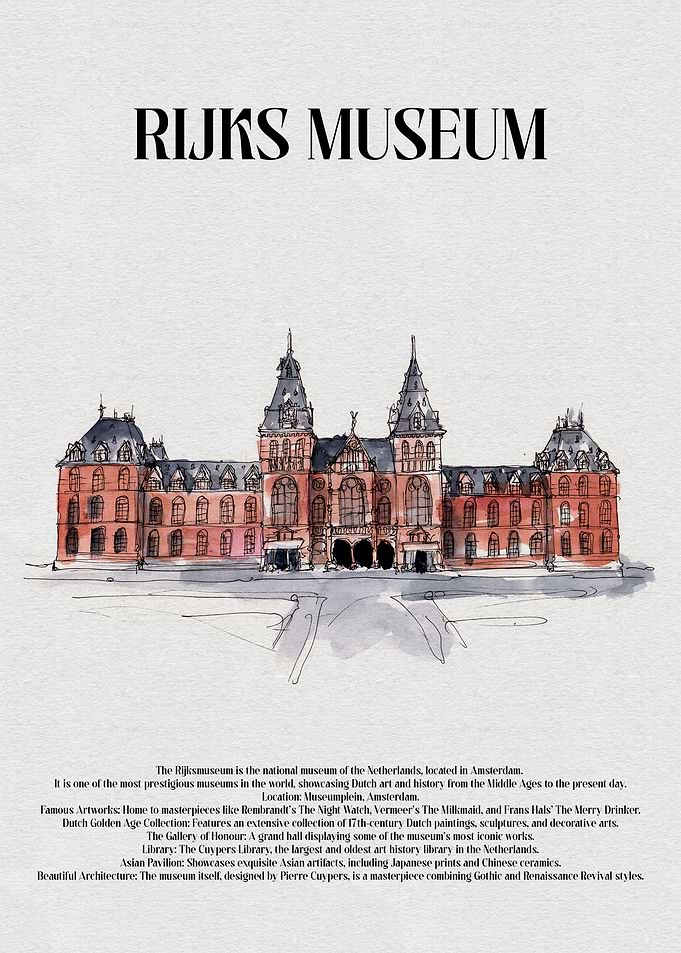Rijksmuseum Watercolor Illustration
