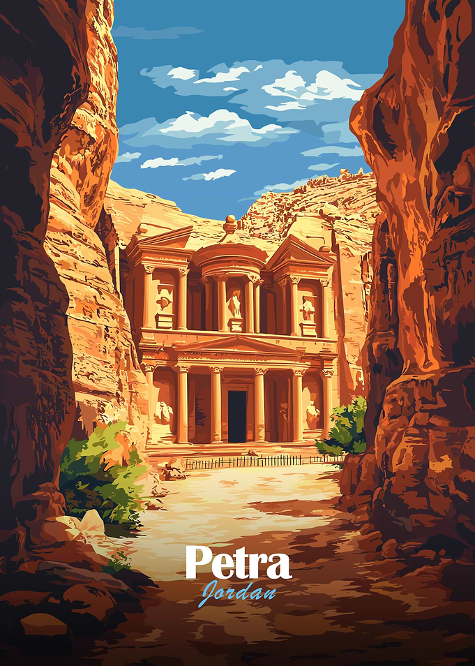 Petra Jordan Travel Poster