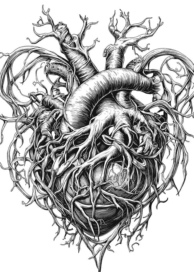 Heart Entwined with Roots