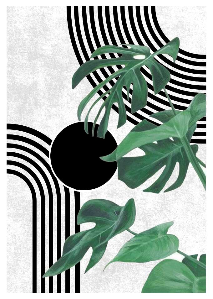 Tropical Leaves Abstract Art