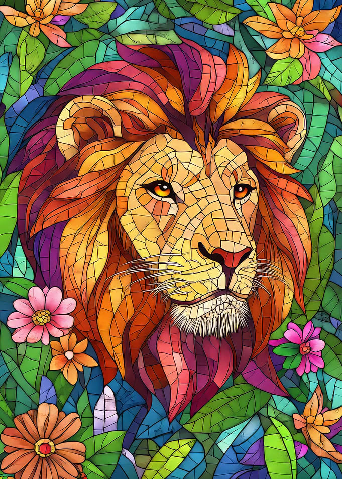 Lion in Mosaic
