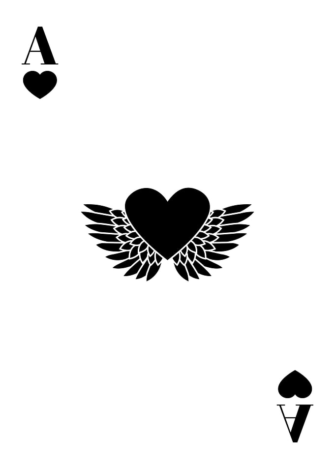 Ace of Hearts – Bold & Lucky Playing Card ArtAce of Spades with Wings