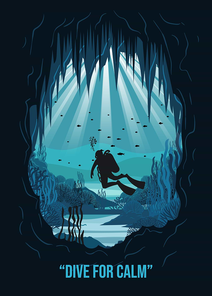 Dive for Calm Underwater Scene