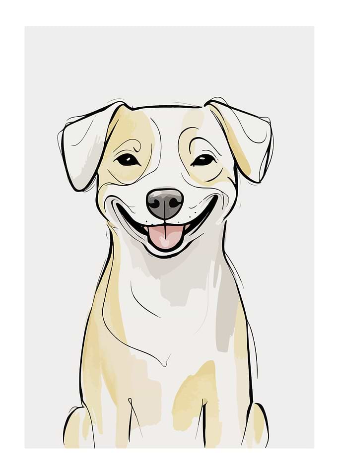 Smiling Dog Illustration