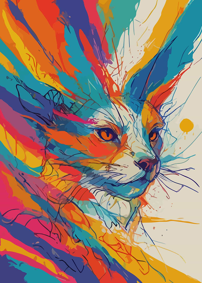 Abstract Cat Portrait