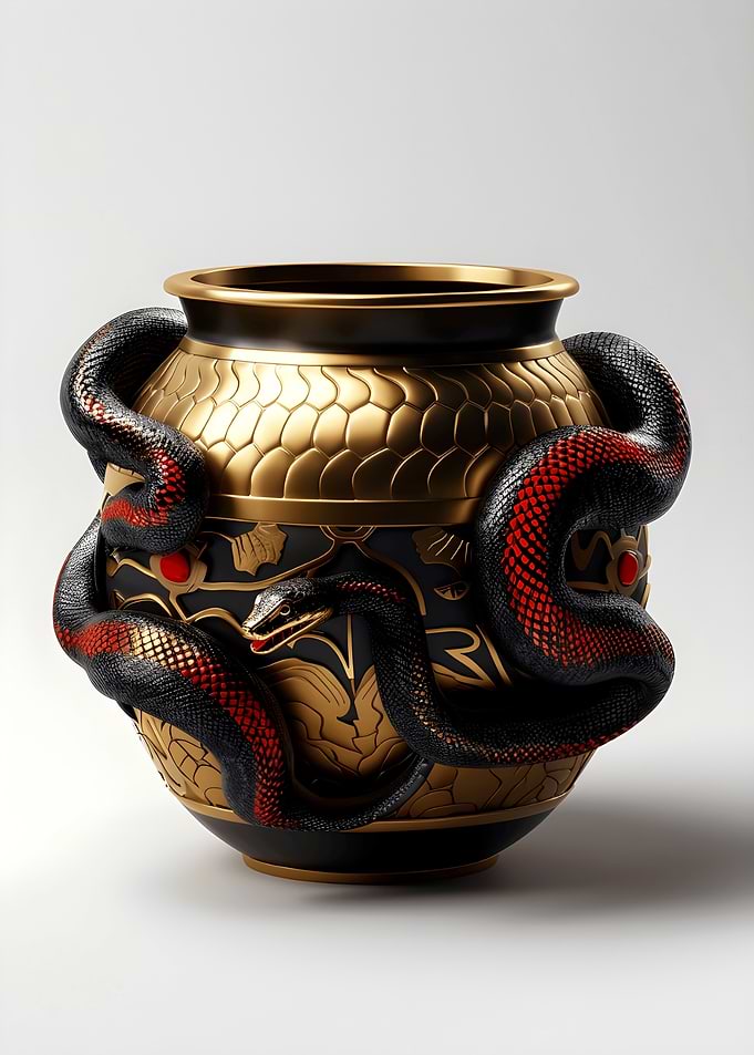 Black Snake Vase