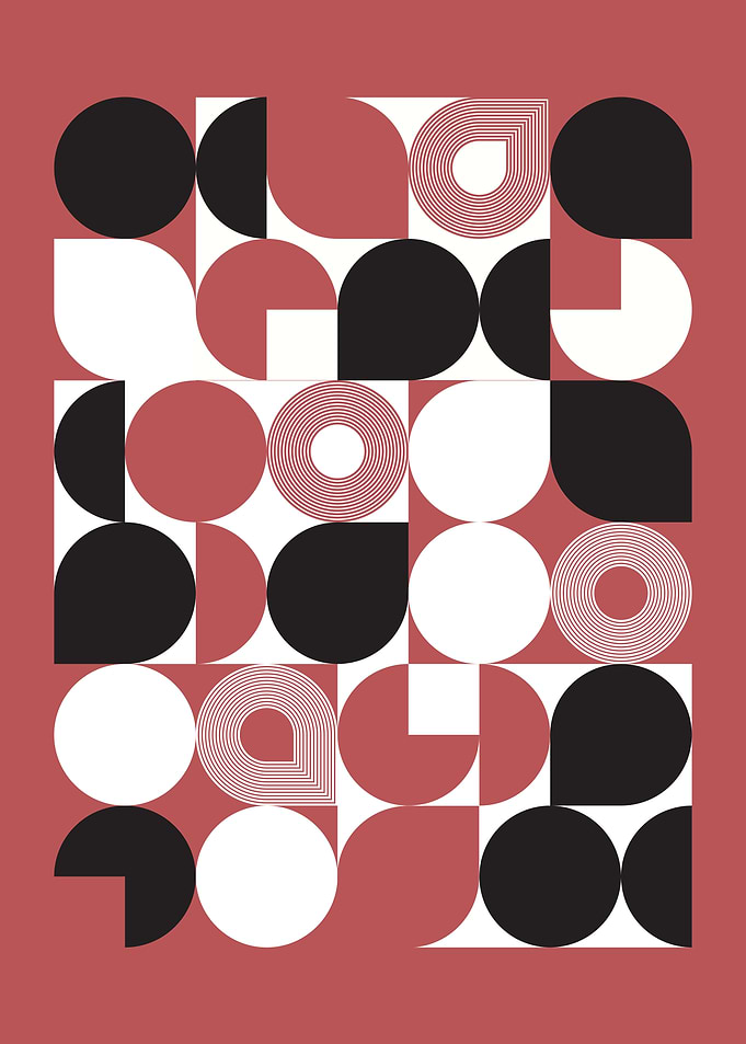 Bauhaus pattern red black 2