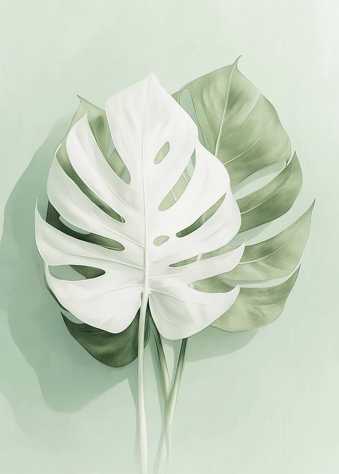 Monstera Leaf Minimalist Art