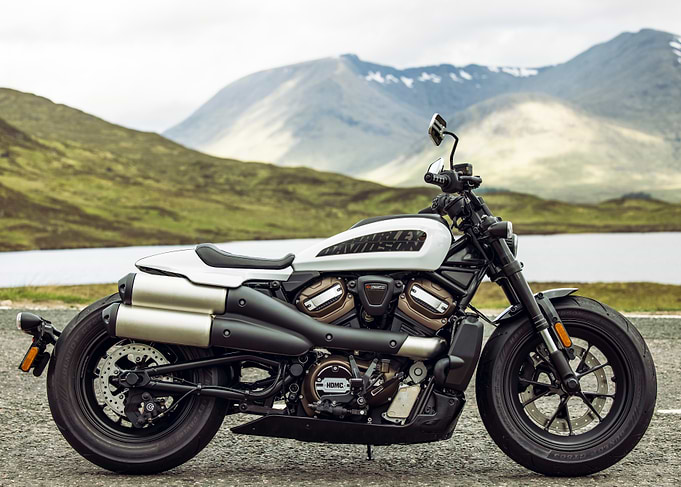 White Motorcycle in Landscape