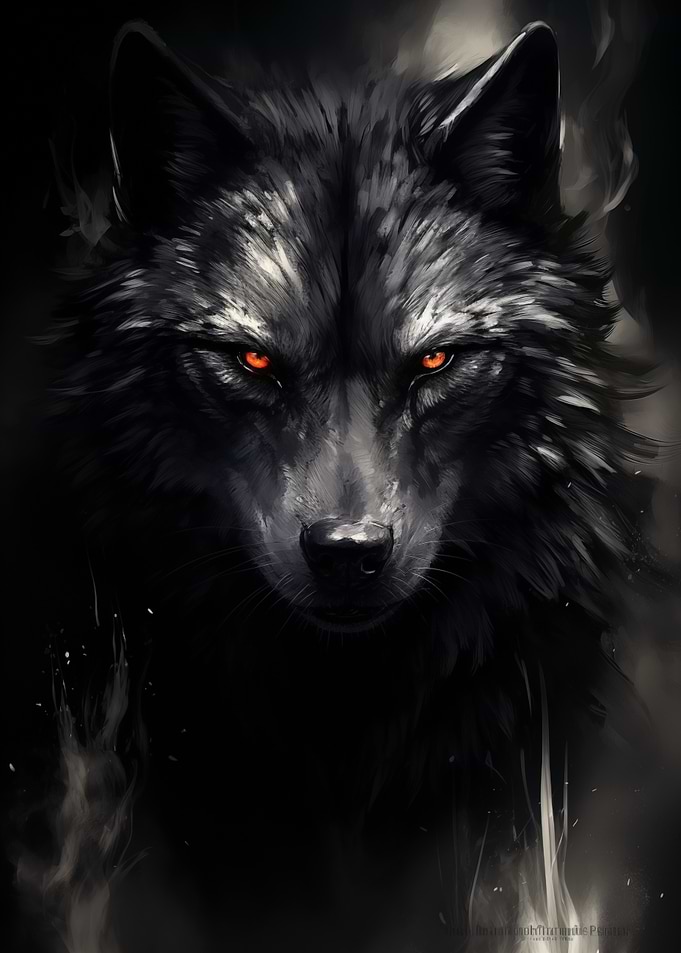Black Wolf Portrait