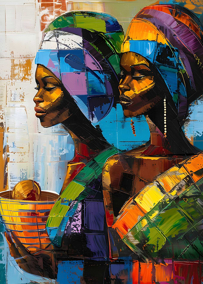 African Women in Colorful Headscarves