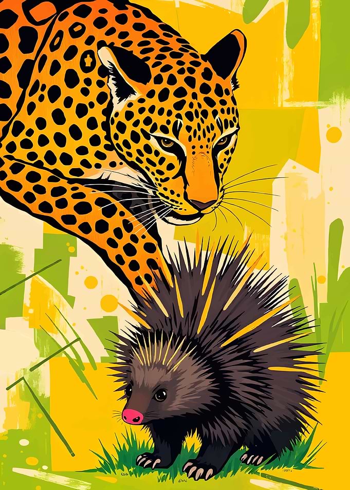 Leopard and Porcupine Wildlife