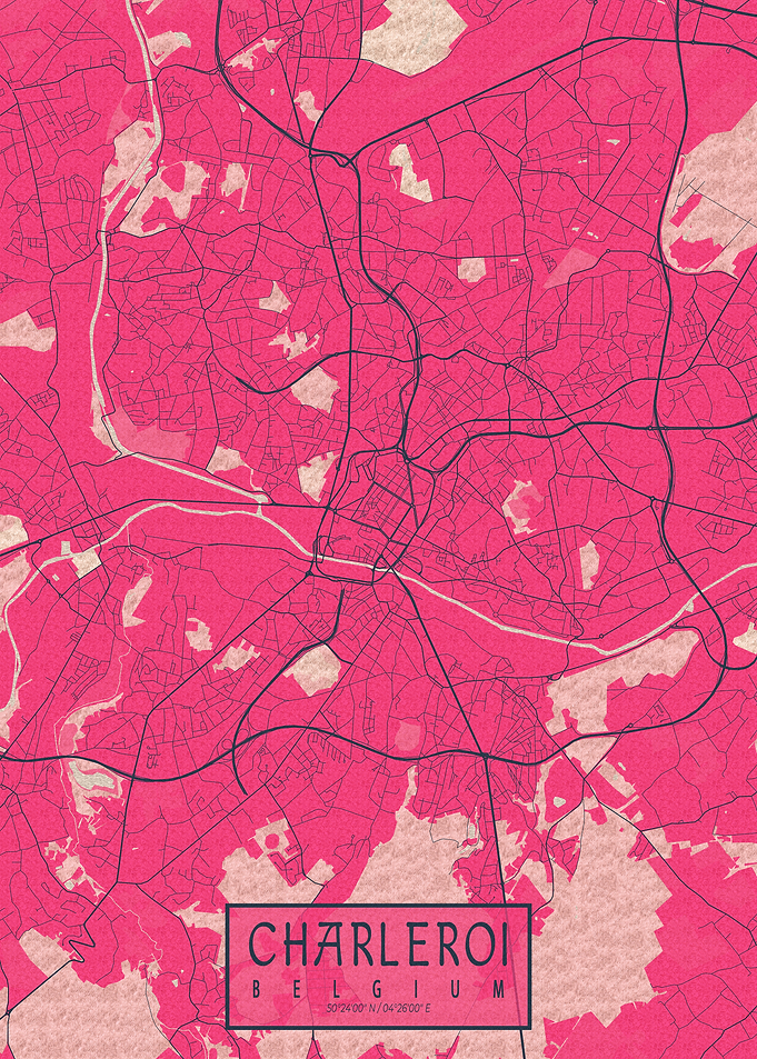 Charleroi City Map Belgium Blossom