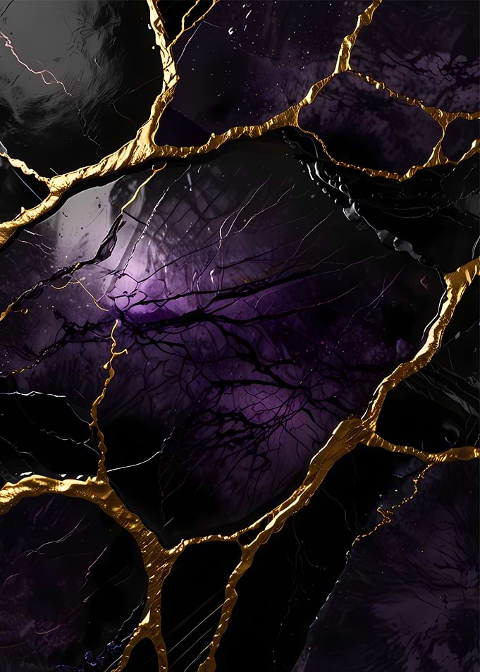 amethyst gemstone with Gold Veined