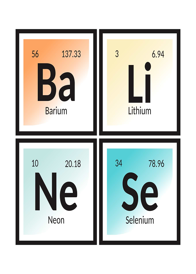 Balinese Periodic Table Elements
