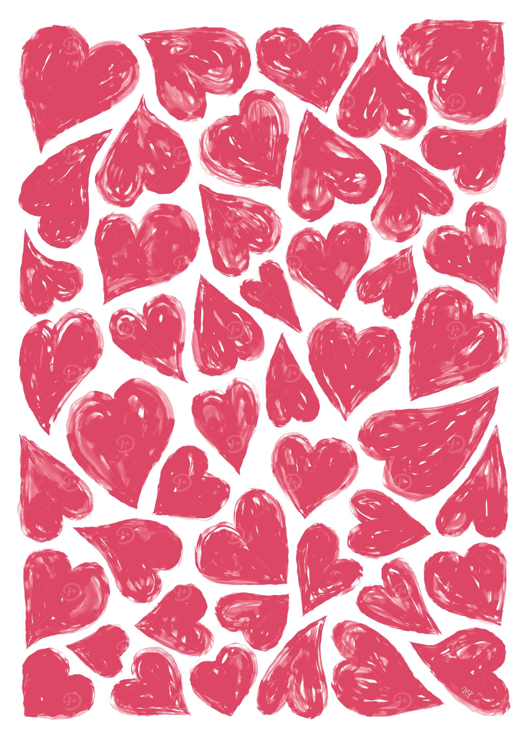 Pink Hearts Sketch