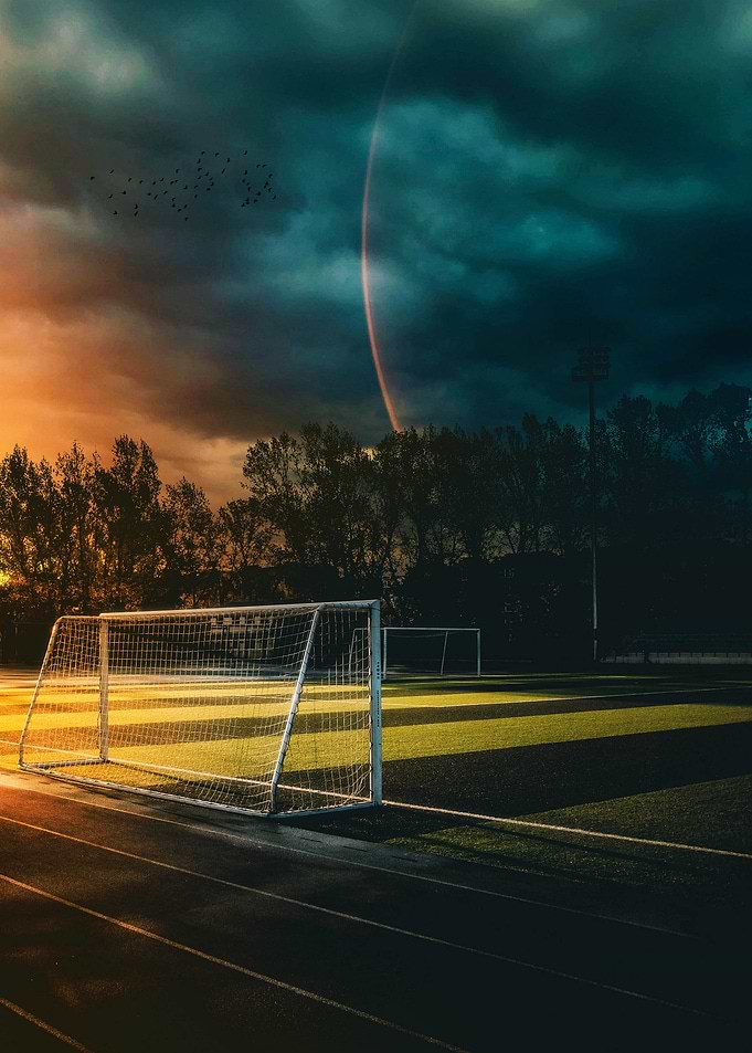 Soccer Goal at Sunset