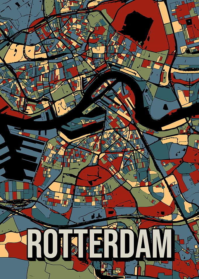Rotterdam City Map Art
