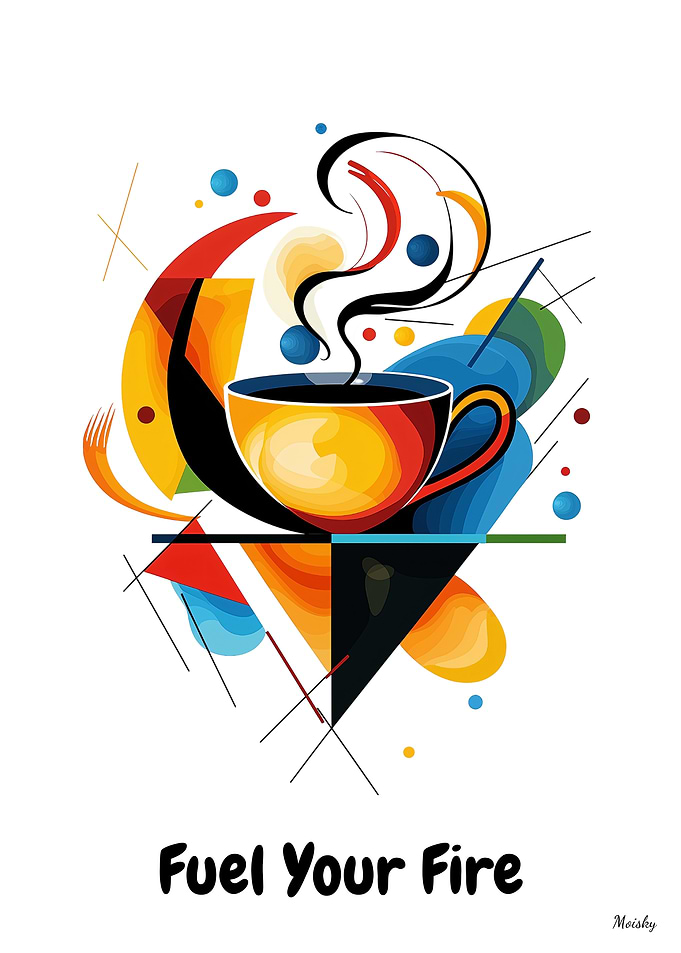 Modern Abstract Coffee Cup Art Print