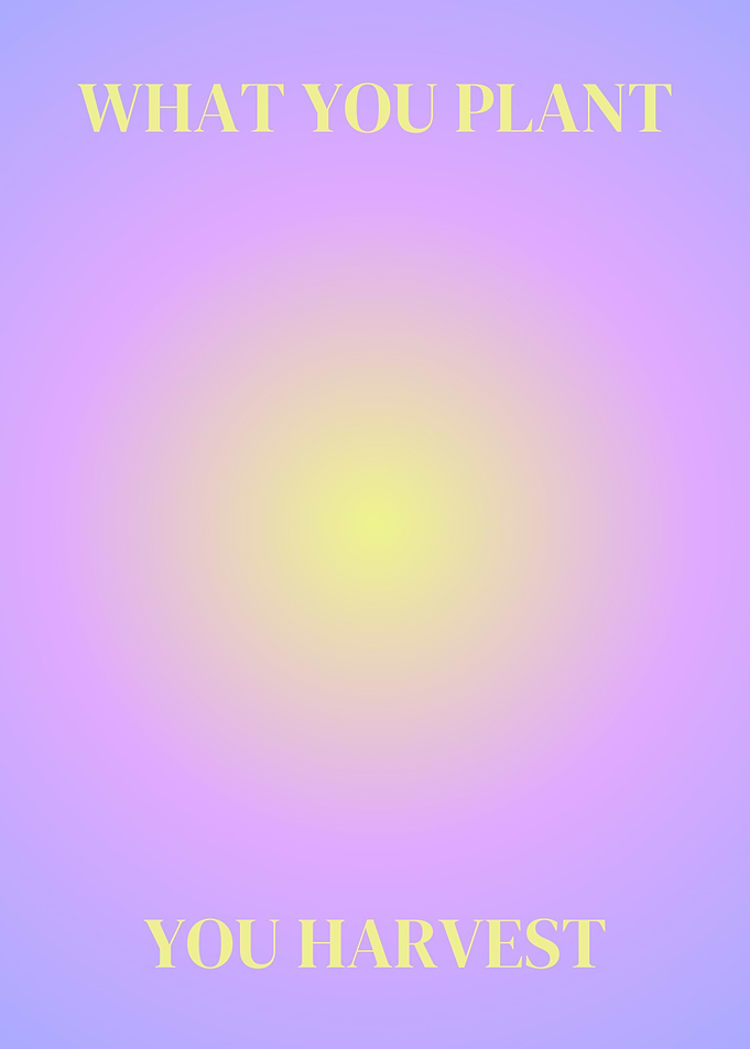 What You Plant You Harvest Aura Gradient Poster