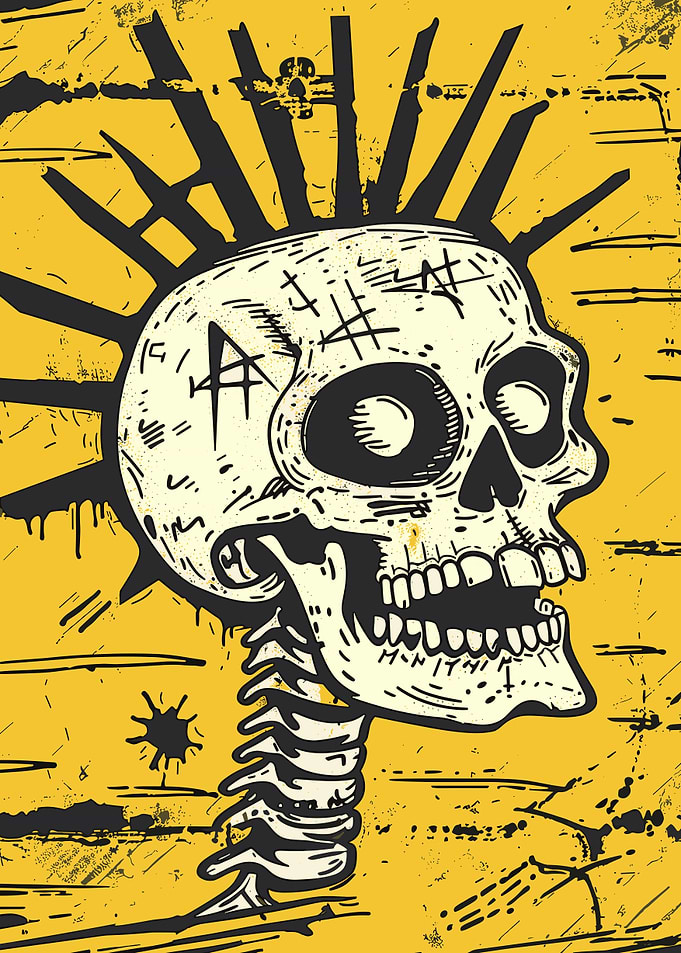 Punk Skull Pop Art Poster