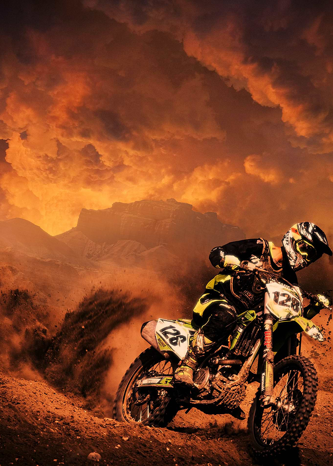 Motocross Rider in Action