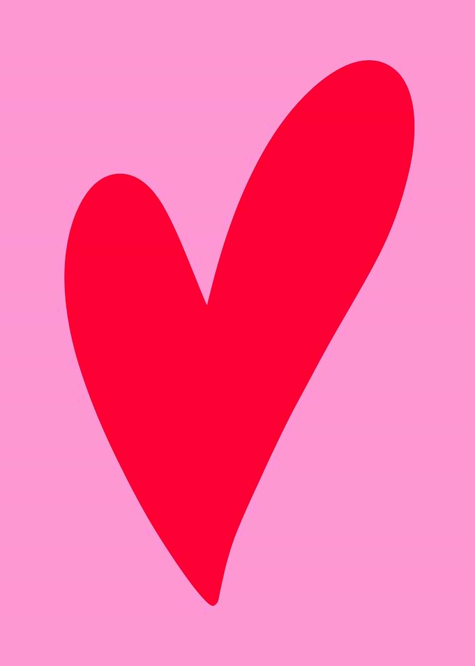 Red Heart on Pink
