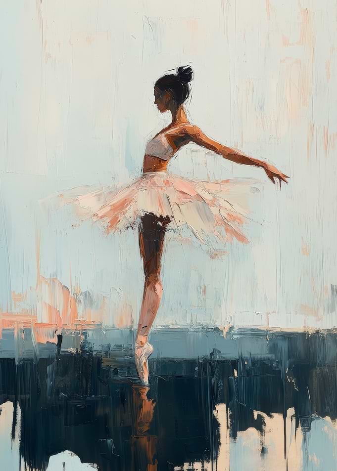 Ballet Dancer in Pink Tutu | Abstract Ballerina Wall Art