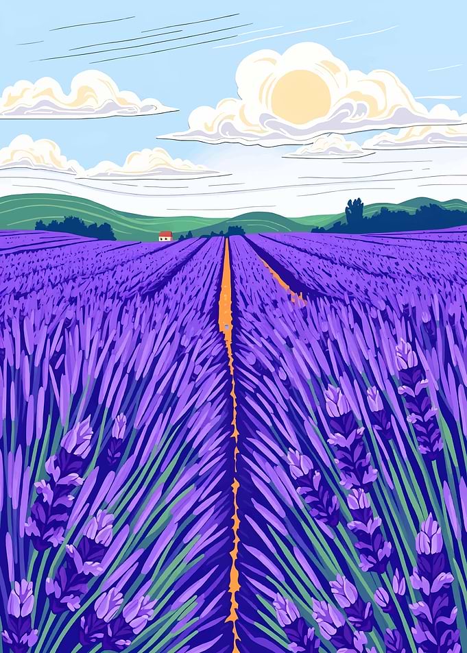 Lavender Field Landscape