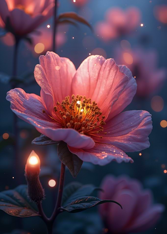 Glowing Pink Flower