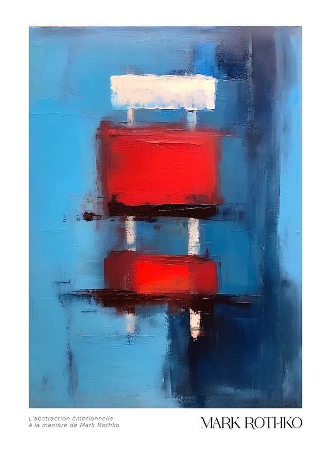 Abstract Red and Blue Painting