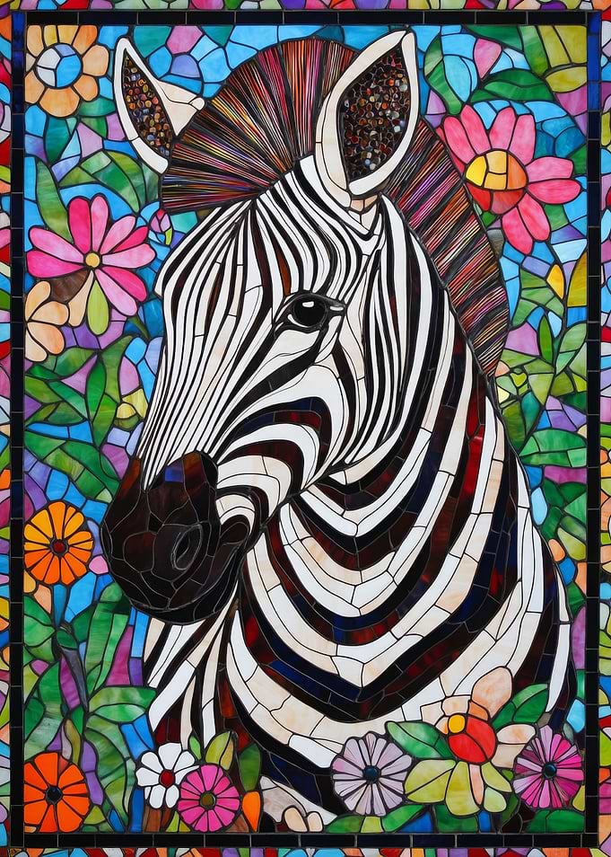 Stained Glass Zebra
