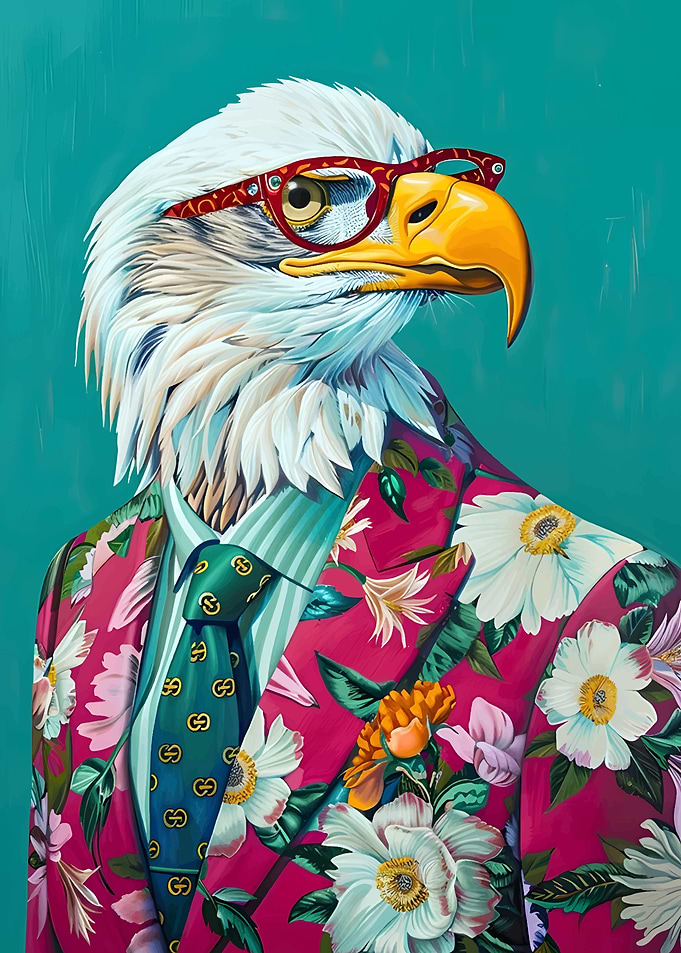 Eagle in Floral Suit