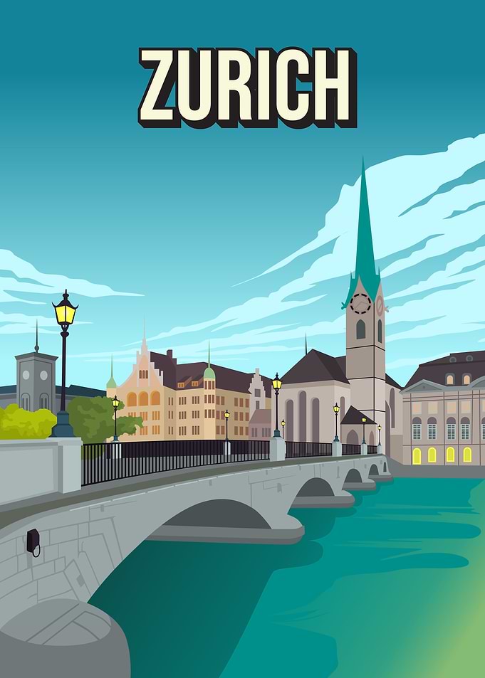 Zurich Switzerland Cityscape Skyline