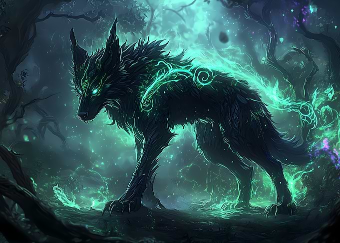 Green-Eyed Wolf