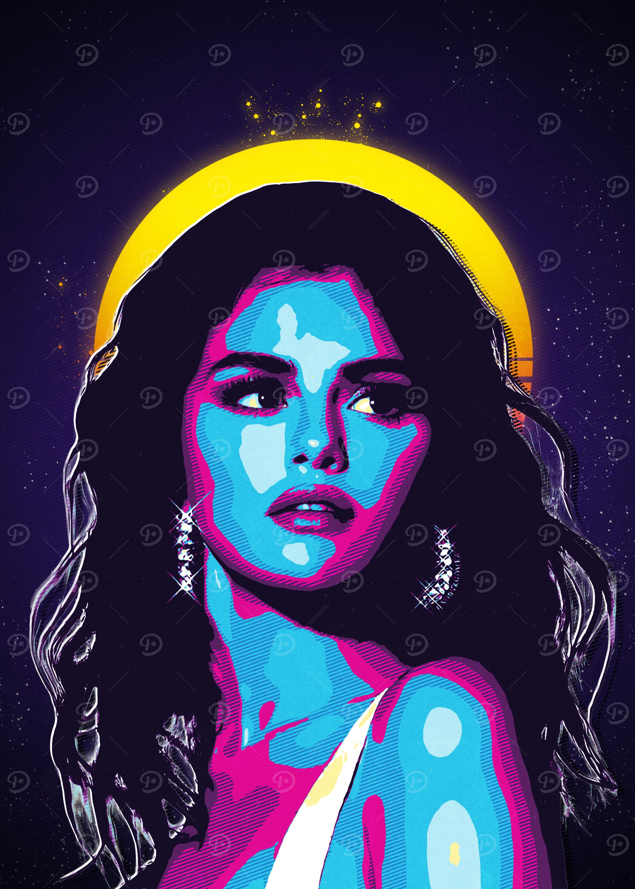 Selena Gomez Retro Art