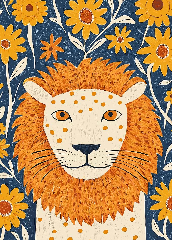 Lion in a Garden