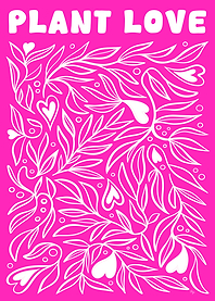 Pink Plant Love Floral Love Set One