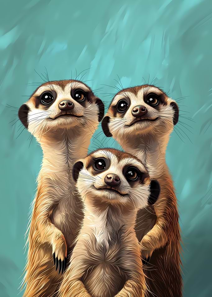 Three Adorable Meerkats