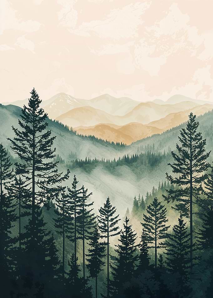 Misty Mountain Landscape