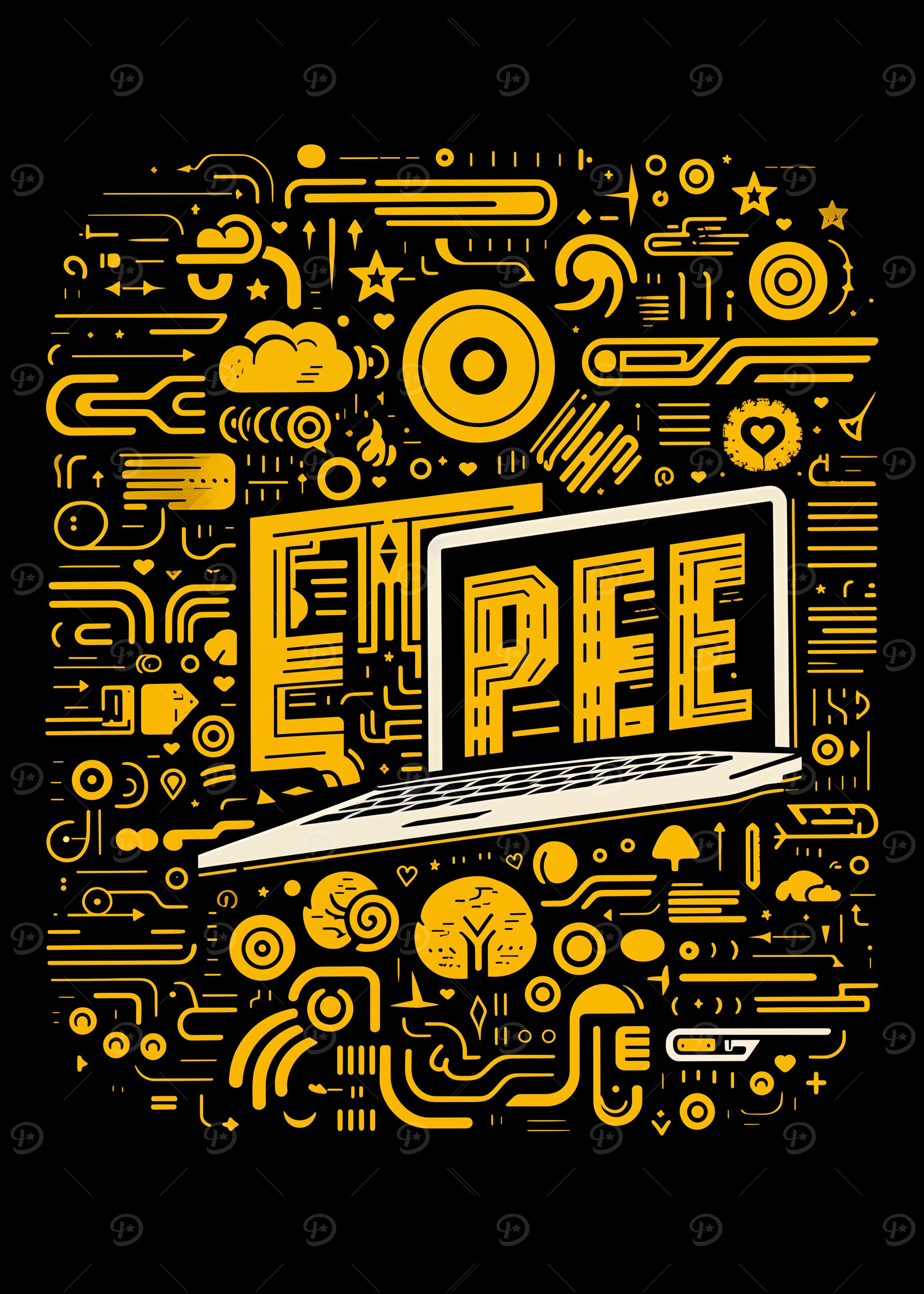 Laptop Abstract Poster Design