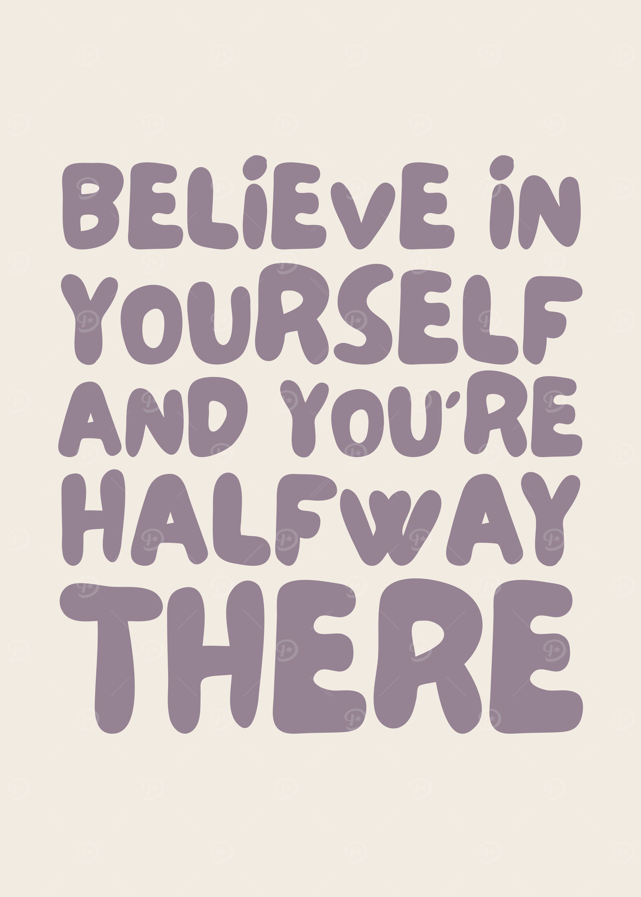 Believe in Yourself Inspirational Quote Poster – Motivational Wall Art for Home, Office, and Bedroom