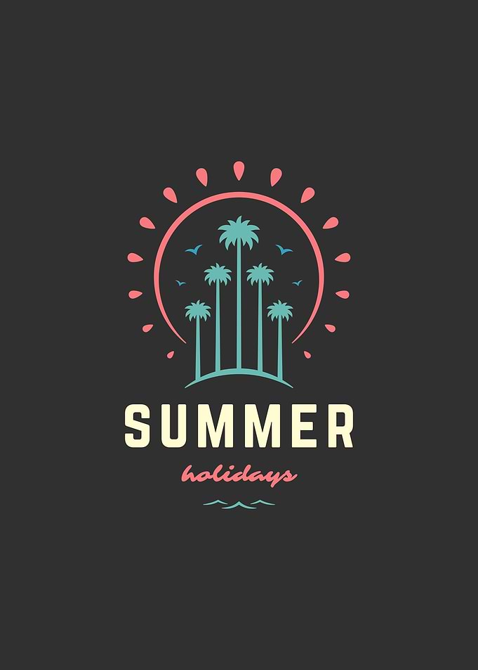 Summer Holidays Palm Tree Logo