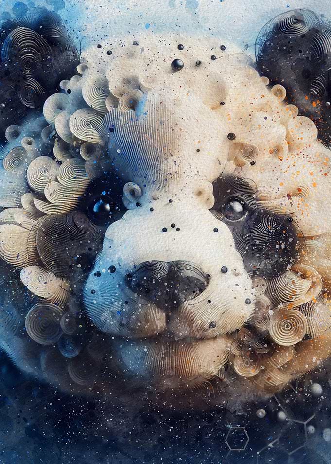 Abstract Panda Face Portrait