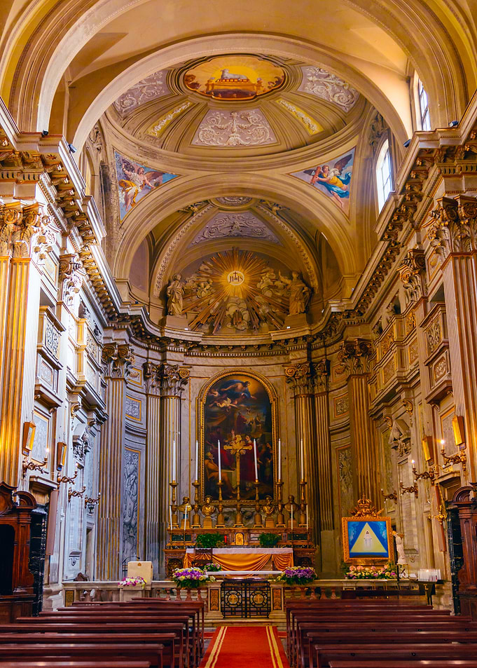 Ornate Church Interior in Rome