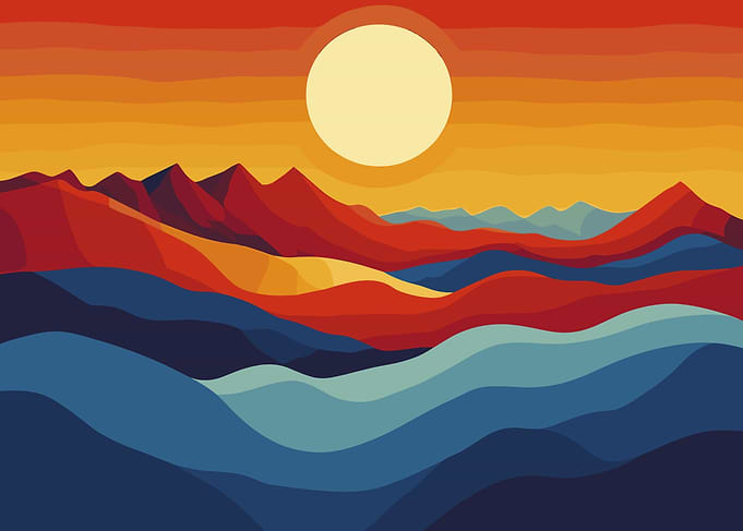 Sunset Mountain Landscape