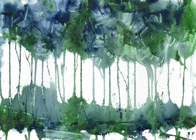 Abstract Watercolor Forest