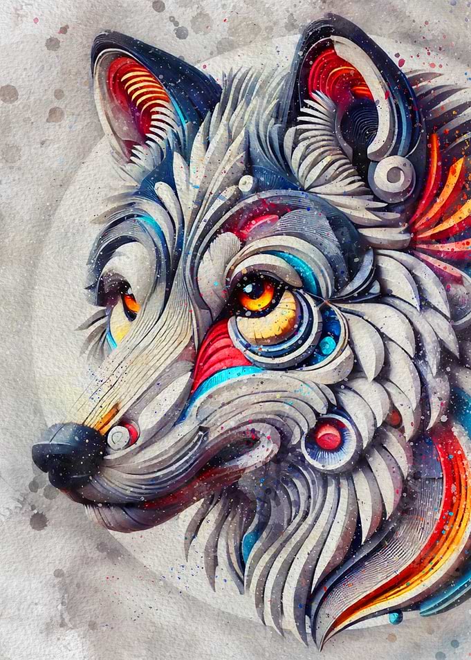 Wolf face Abstract Art